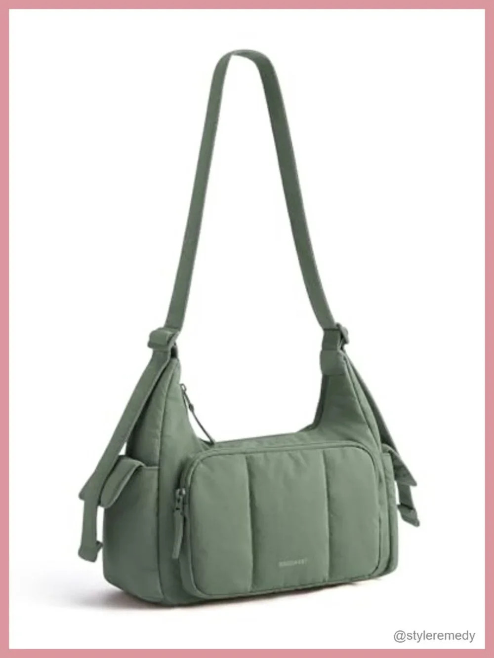 Waterproof Puffer Crossbody Hobo Bag, Adjustable Strap Fits iPad